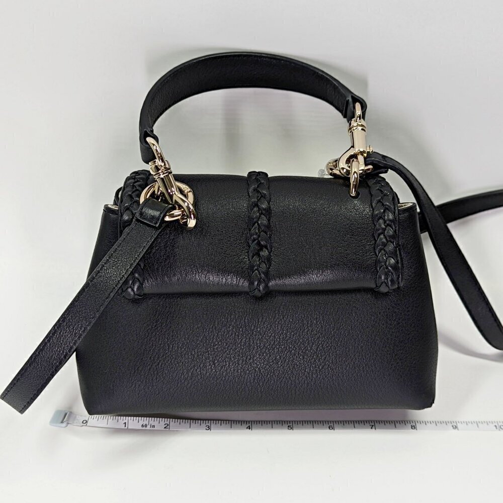 Chloe Penelope Women's Braid Detail Mini Shoulder Bag in Black (MSRP $2,090) - Picture 4 of 11